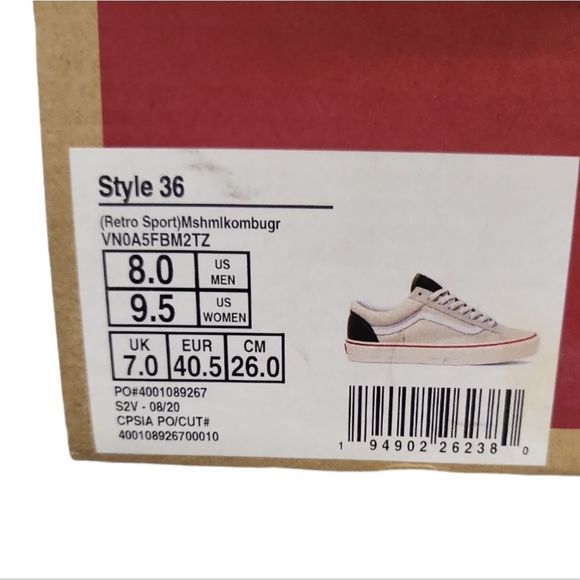 VANS Marshmallow/Kombu Green "Style 36" (Retro Sport) Sneakers Size 8 Mens - Picture 11 of 12